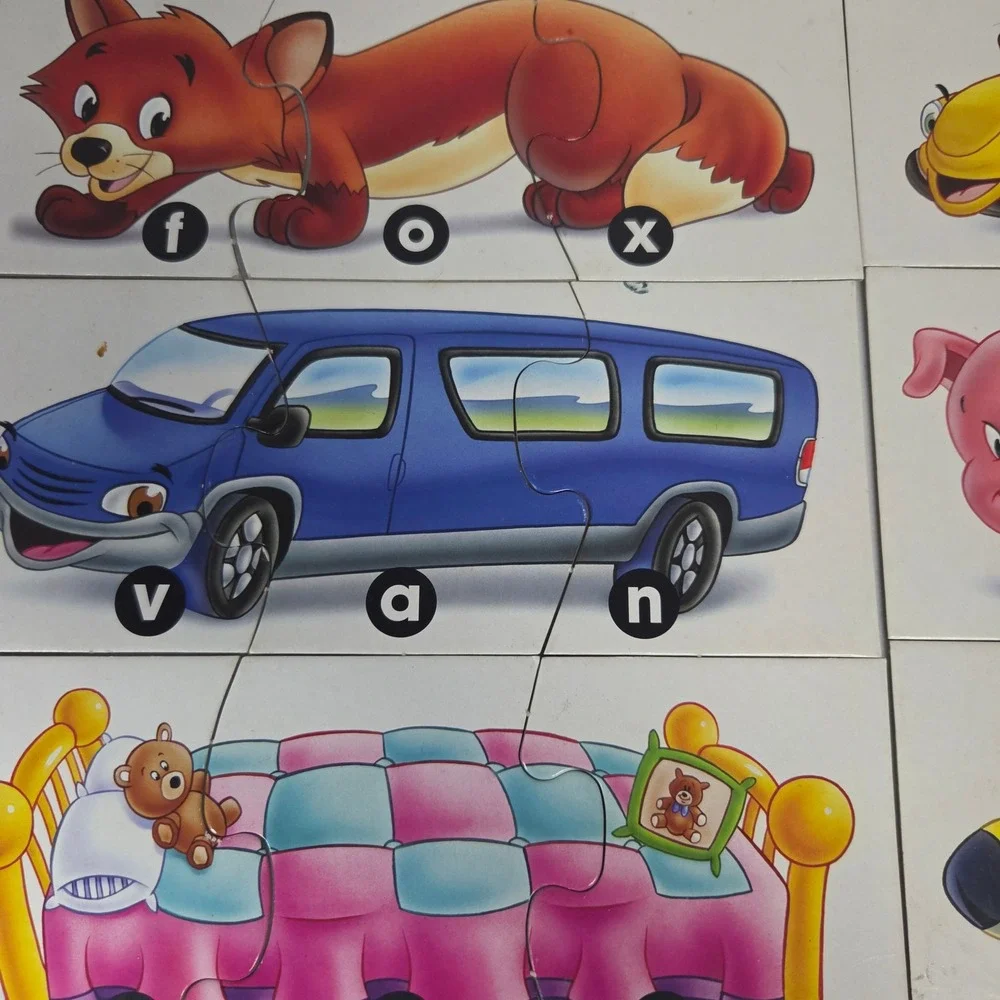 Vintage Preschool Spelling Puzzle Toddler Educational Word Building Game